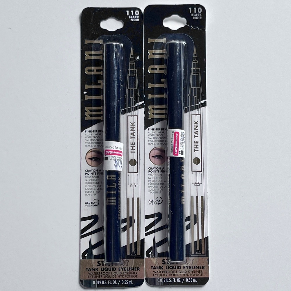 Milani Stay Put Tank Liquid Eyeliner 2-Pack 110 Deep Black Waterproof Quick Dry